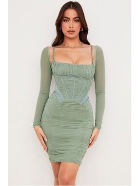 NEW House of CB Freyja Dress Green XS with Plus Cup